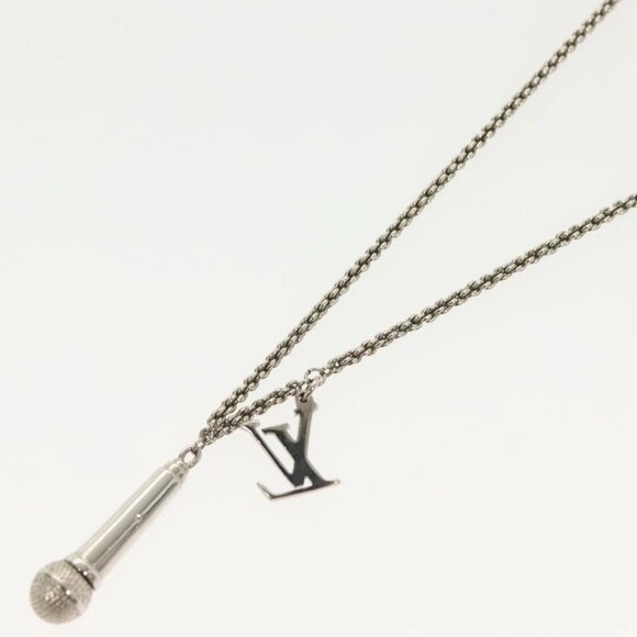 LOUIS VUITTON DJ Vocabulary Necklace metal Silver M69458 LV Auth 138915 - Picture 13 of 16